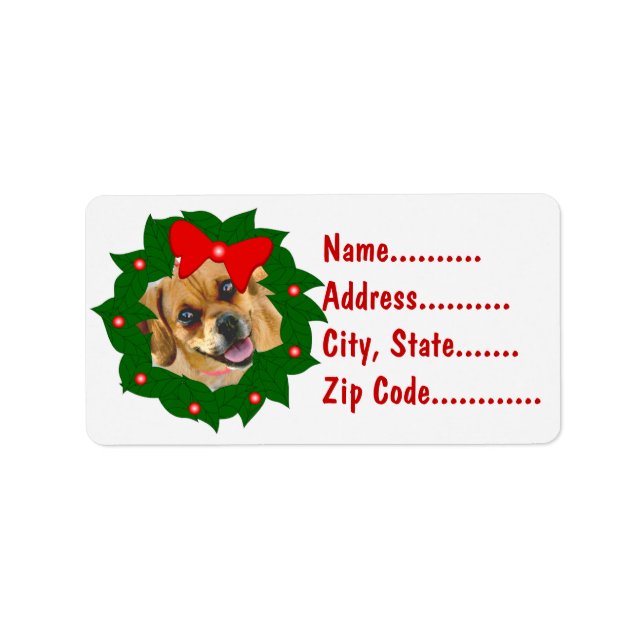 Your Photo Christmas Wreath Return Address Labels (Front)