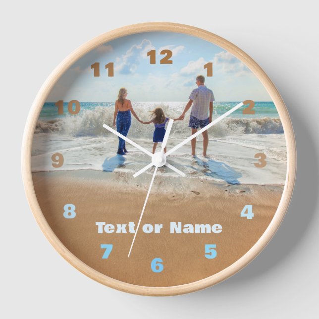 Your Photo Clock with Custom Text (Front)