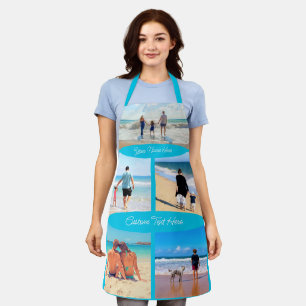 Your Photo Collage Apron with Custom Text Name