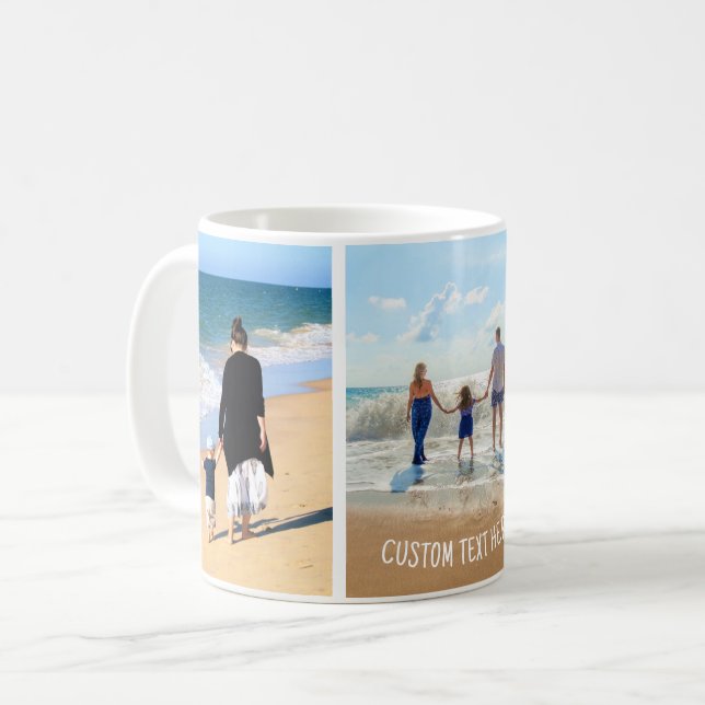 Your Photo Collage Coffee Mug with Custom Text (Front Left)