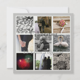 Your Photo Collage Elegant Anniversary Invitation
