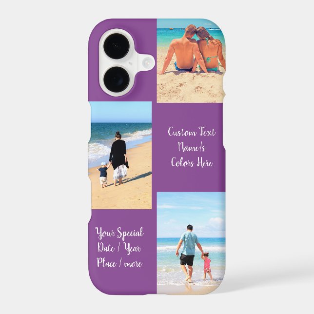 Your Photo Collage iPhone Case Custom Text Name (Back)