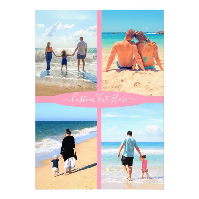 Your Photo Collage Photo Print with Custom Text (Front)