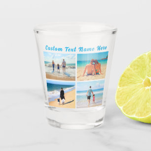 Your Photo Collage Shot Glass Gift and Custom Text