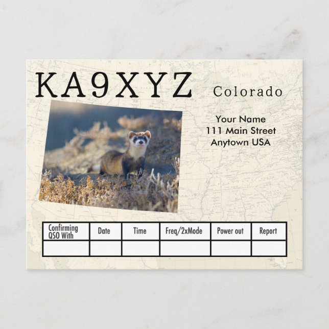 Your Photo Colorado Shaped Cutout Custom QSL Postcard (Front)