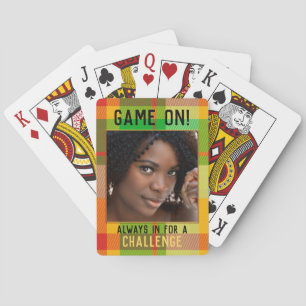 Your Photo Colourful Plaid Playing Cards Deck