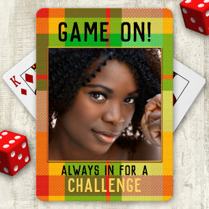 Your Photo Colourful Plaid Playing Cards Deck