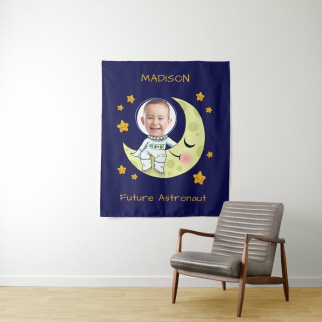 YOUR PHOTO custom Astronaut tapestries (In Situ)