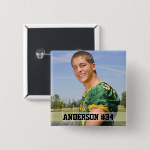 Your Photo Custom Football or Your Sport 15 Cm Square Badge