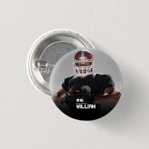 Your Photo Custom Football or Your Sport Round But 3 Cm Round Badge