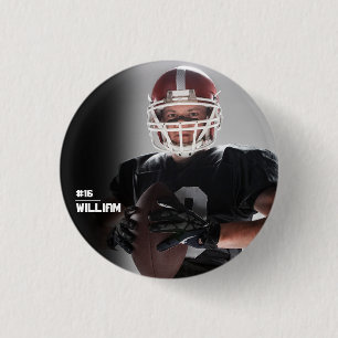 Your Photo Custom Football or Your Sport Round But 3 Cm Round Badge