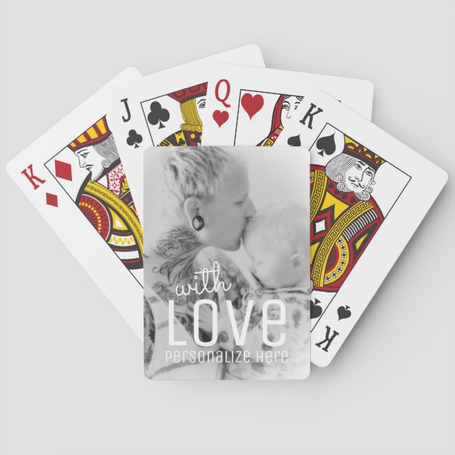 Your Photo Custom Playing Cards | With Love (Back)
