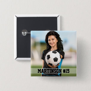 Your Photo Custom Soccer or Your Sport 15 Cm Square Badge