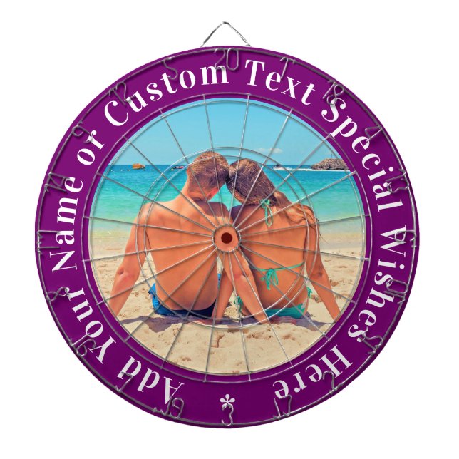 Your Photo Dart Board Gift with Custom Text (Front)