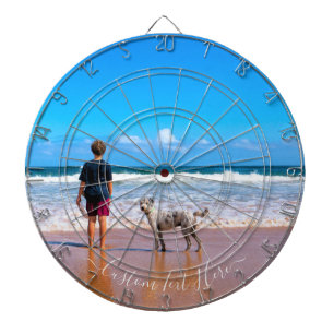 Your Photo Dart Board with Text Personalised Gift