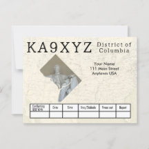 Your Photo District of Columbia Cutout Custom QSL