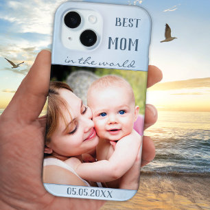 Your Photo Dusty Blue Best Mum Phone Case