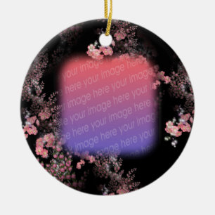 Your Photo Elegant Pink Floral Design Ornament
