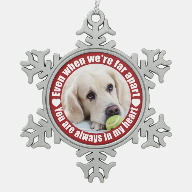 YOUR PHOTO Far Apart Love custom ornament (Front)