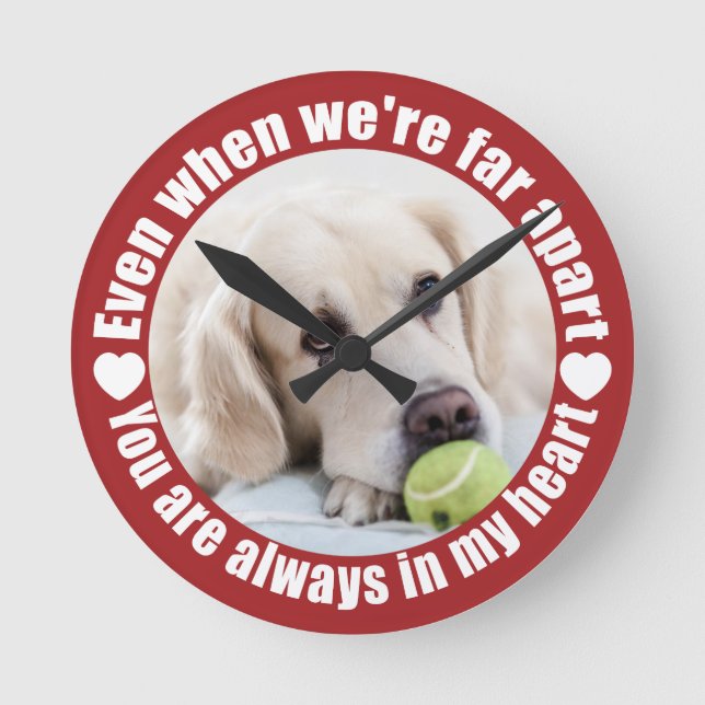 YOUR PHOTO Far Apart Love Round Clock (Front)