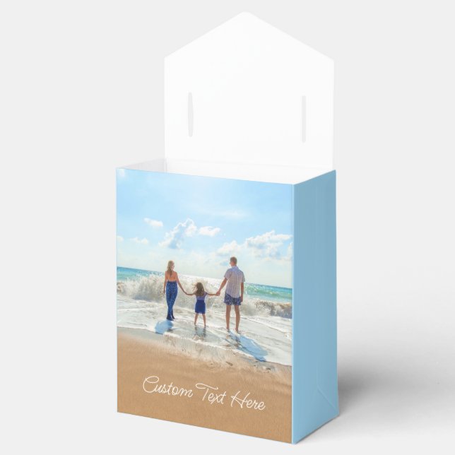 Your Photo Favour or Gift Box with Custom Text (Opened)