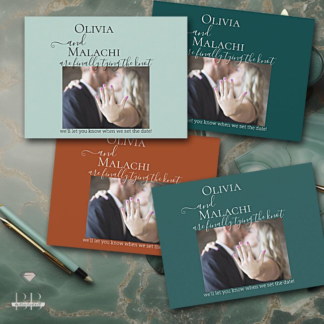 Your Photo Finally Tying the Knot Engagement  Announcement Postcard (Creator Uploaded)