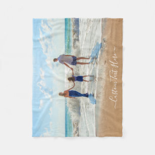 Your Photo Fleece Blanket with Custom Text