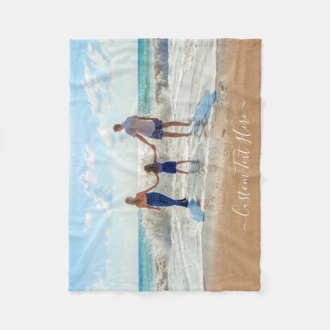 Your Photo Fleece Blanket with Custom Text (Front)