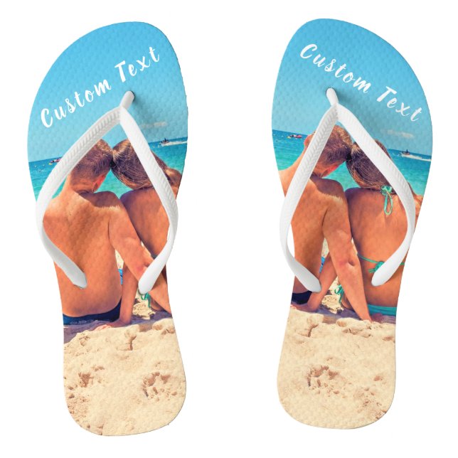 Your Photo Flip Flops with Custom Text (Footbed)