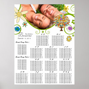 Your Photo Flower Tree Seating Chart Alphabetical