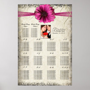 Your Photo Fuchsia Gerber Daisy Seating Chart