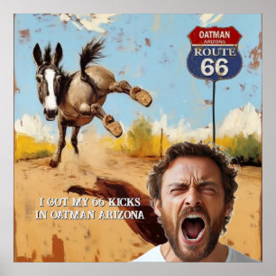 your photo, Get your kicks, oatman arizona, donkey Poster