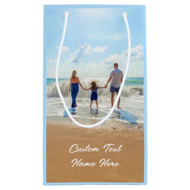 Your Photo Gift Bag with Custom Text Name (Back)