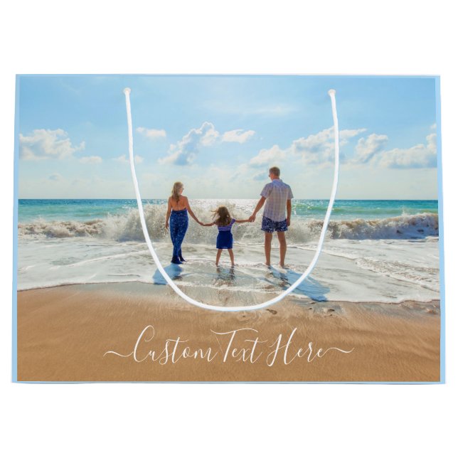 Your Photo Gift Bag with Custom Text Name (Front)