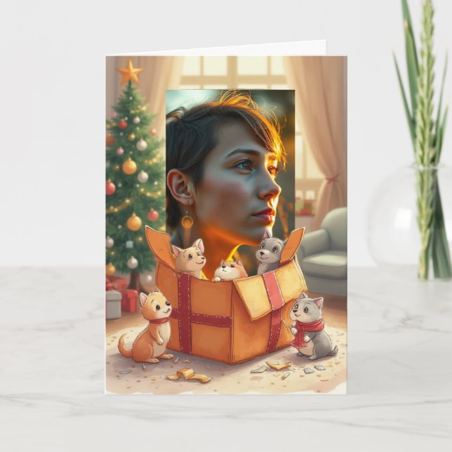 Your Photo Gift from Pets Holiday Greeting Card (Front)