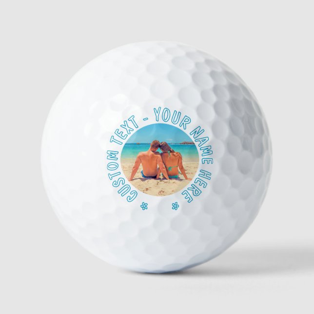 Your Photo Golf Balls Gift with Custom Text (Front)