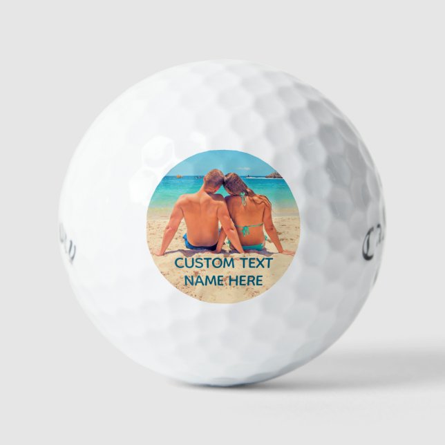 Your Photo Golf Balls with Custom Text Name (Front)