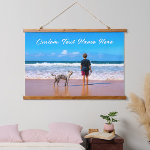 Your Photo Hanging Tapestry with Custom Text