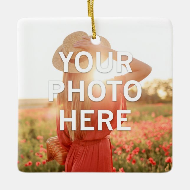 Your Photo Here Ceramic Ornament (Front)
