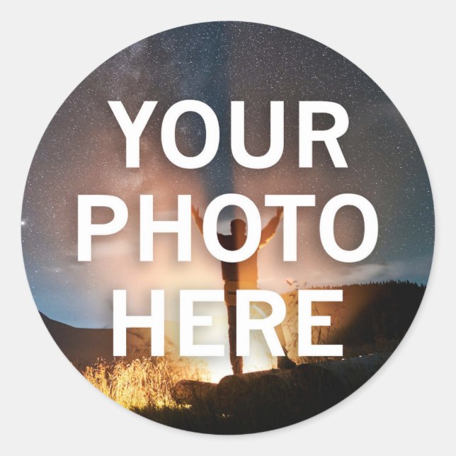 Your Photo Here Classic Round Sticker (Front)