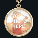 Your Photo Here Gold Plated Necklace<br><div class="desc">Your Photo Here</div>