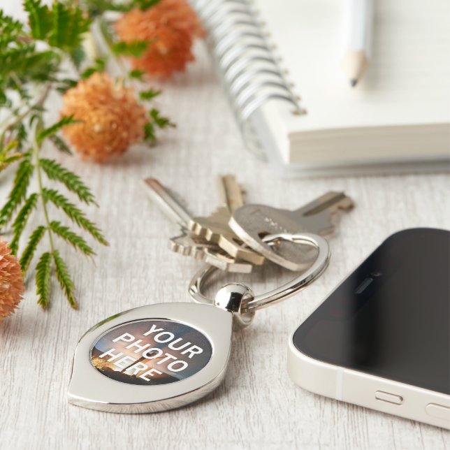 Your Photo Here Key Ring (Side)