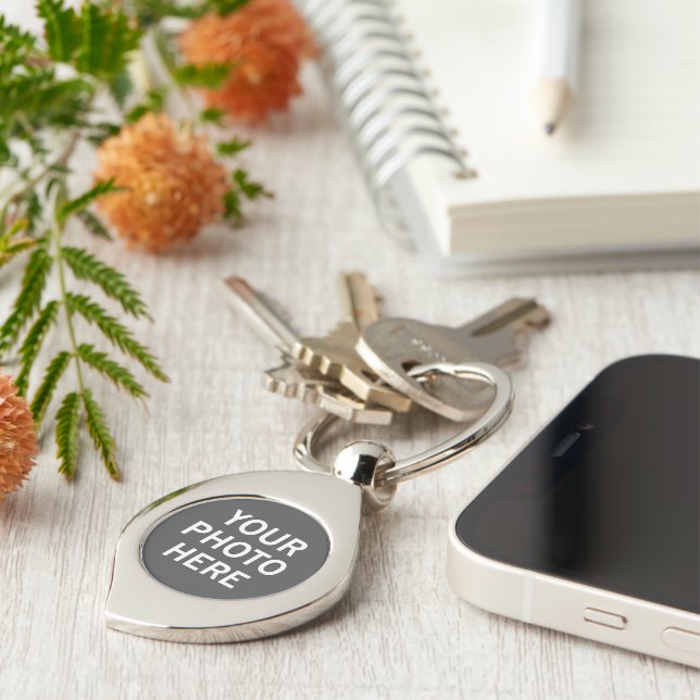 Your Photo Here Key Ring (Side)