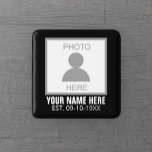 Your Photo Here Name and Age 15 Cm Square Badge<br><div class="desc">Your photo here name and age could be a great design for you and it can be a great gift for anyone.</div>
