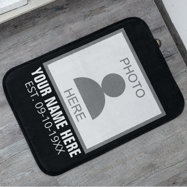 Your Photo Here Name and Age Bath Mat (Creator Uploaded)