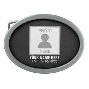 Your Photo Here Name and Age Belt Buckle