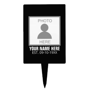 Your Photo Here Name and Age Cake Pick