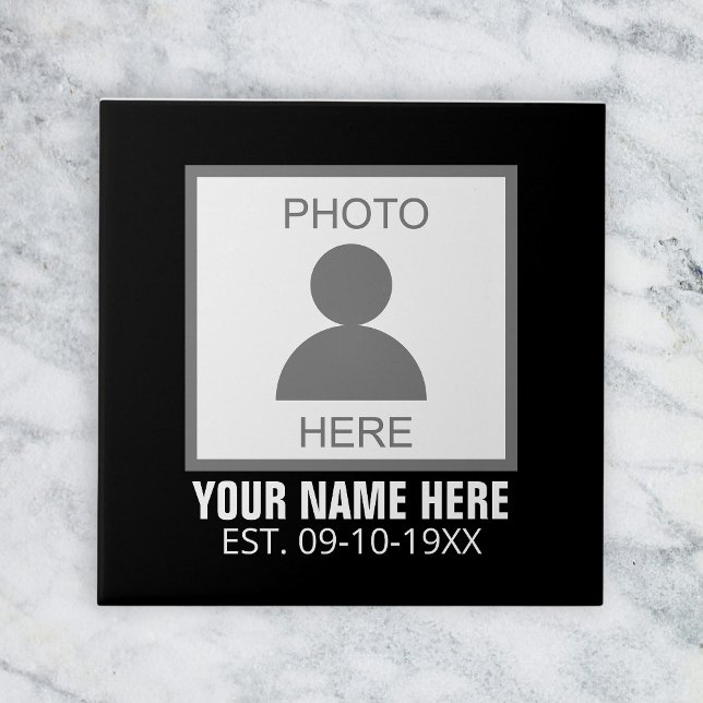 Your Photo Here Name and Age Ceramic Tile (Creator Uploaded)