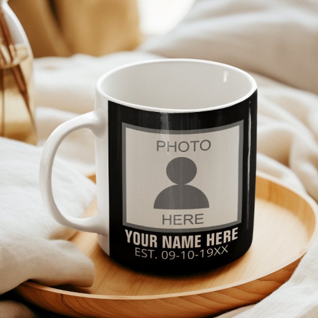 Your Photo Here Name and Age Coffee Mug (Creator Uploaded)