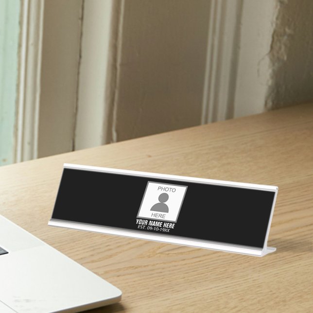 Your Photo Here Name and Age Desk Name Plate (Creator Uploaded)